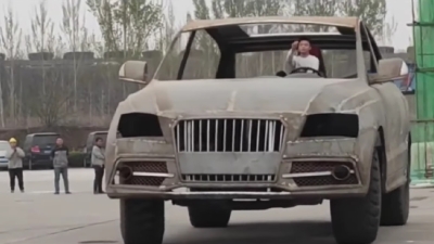 Китаец построил гигантскую пародию на внедорожник Audi Q7 из металлолома