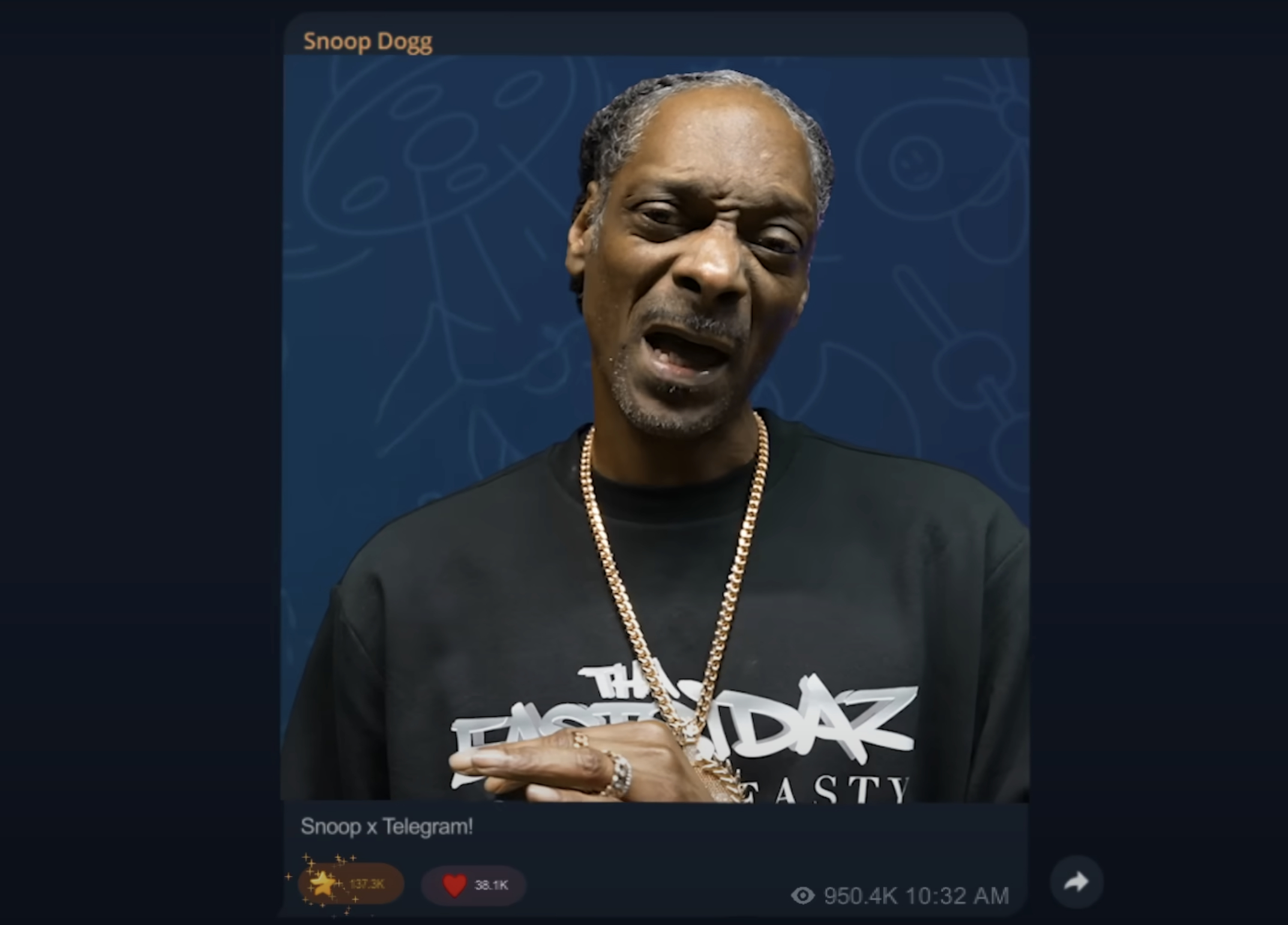 Snoop Dogg выпустил клип про Telegram