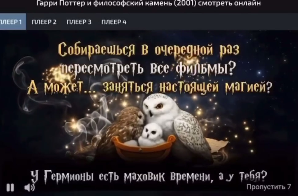 Реклама о традиционных ценностях появляетcя в нелегальных онлайн-кинотеатрах