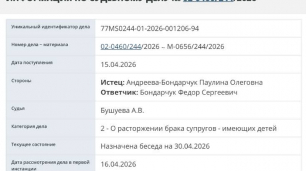 Паулина Андреева подала иск о разводе с Бондарчуком